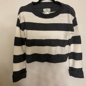 Cropped strip sweater